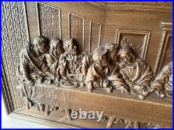 Last supper religious carved wall art easter gift wood carvings art work Last supper religious carved wall art easter gift wood carvings art work