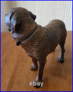 Late 1800's Black Forest Hand Carved Wood Dog Sculpture Highly Detailed 8.5 Inch