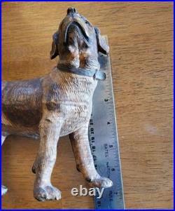 Late 1800's Black Forest Hand Carved Wood Dog Sculpture Highly Detailed 8.5 Inch