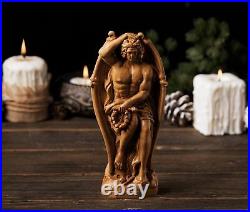 Le Génie du Mal Majestic Lucifer Statue, Fallen Angel Demon Wood Carving, H