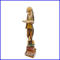 Lepi Original Wood Carvings Librarian Painted 5.5 Handmade In Italy Signed