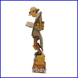 Lepi Original Wood Carvings Librarian Painted 5.5 Handmade In Italy Signed