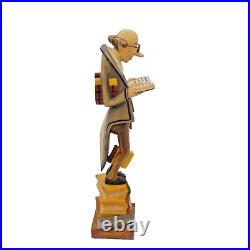 Lepi Original Wood Carvings Librarian Painted 5.5 Handmade In Italy Signed