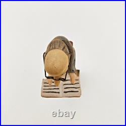 Lepi Original Wood Carvings Librarian Painted 5.5 Handmade In Italy Signed