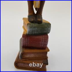 Lepi Original Wood Carvings Librarian Painted 5.5 Handmade In Italy Signed