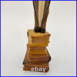 Lepi Original Wood Carvings Librarian Painted 5.5 Handmade In Italy Signed