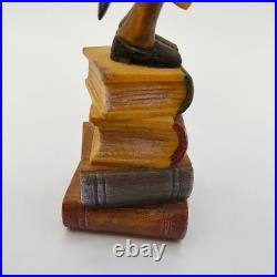 Lepi Original Wood Carvings Librarian Painted 5.5 Handmade In Italy Signed