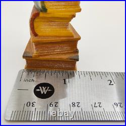 Lepi Original Wood Carvings Librarian Painted 5.5 Handmade In Italy Signed