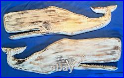 Life-Like, Rescued Pine Wood Hump Back Whale Sculpture/Carving, Wall Art