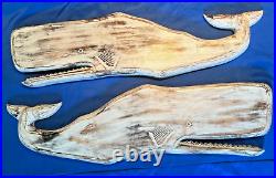 Life-Like, Rescued Pine Wood Hump Back Whale Sculpture/Carving, Wall Art