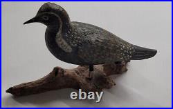 Life like 1979 Wood Decoy Carving of a Golden Plover by Richard Watson, Michigan