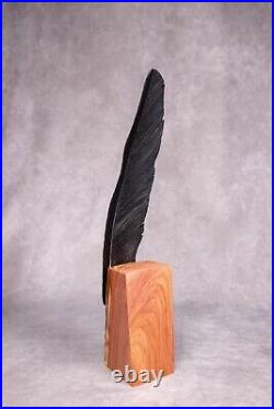 Life sized Raven Primary Feather -Hand Carved