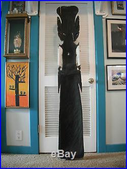 Lifesize Balinese Dewi Sri Huge 5'-10 (178 cm) Wood Carving Colorful 1970's Rare