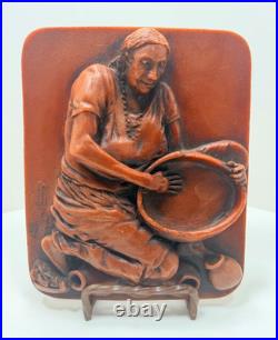 Limited Edition Hand Carved Mahogany Wood Mayan Pots Sculpture by Stephen Okeke