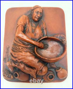 Limited Edition Hand Carved Mahogany Wood Mayan Pots Sculpture by Stephen Okeke