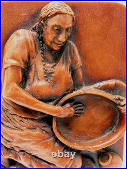 Limited Edition Hand Carved Mahogany Wood Mayan Pots Sculpture by Stephen Okeke