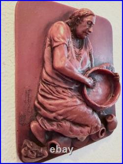 Limited Edition Hand Carved Mahogany Wood Mayan Pots Sculpture by Stephen Okeke