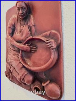 Limited Edition Hand Carved Mahogany Wood Mayan Pots Sculpture by Stephen Okeke