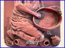 Limited Edition Hand Carved Mahogany Wood Mayan Pots Sculpture by Stephen Okeke