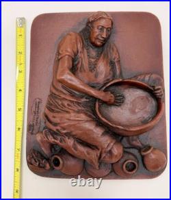 Limited Edition Hand Carved Mahogany Wood Mayan Pots Sculpture by Stephen Okeke