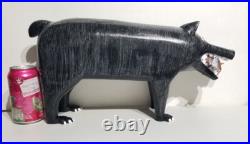 Lonnie & Twyla Money Bear With Rainbow Trout Folk Art Wood Carving Sculpture