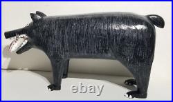Lonnie & Twyla Money Bear With Rainbow Trout Folk Art Wood Carving Sculpture