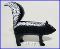 Lonnie & Twyla Money Folk Art Skunk Wood Carving Sculpture