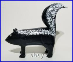 Lonnie & Twyla Money Folk Art Skunk Wood Carving Sculpture