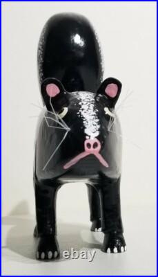 Lonnie & Twyla Money Folk Art Skunk Wood Carving Sculpture