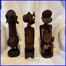 Lot Of 3 KATUMO carvings from the WAKAMBA Tribe, 12 Tall