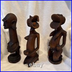 Lot Of 3 KATUMO carvings from the WAKAMBA Tribe, 12 Tall