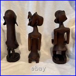 Lot Of 3 KATUMO carvings from the WAKAMBA Tribe, 12 Tall