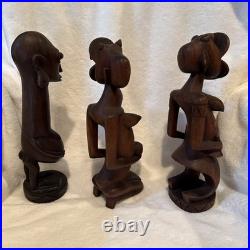 Lot Of 3 KATUMO carvings from the WAKAMBA Tribe, 12 Tall