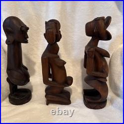Lot Of 3 KATUMO carvings from the WAKAMBA Tribe, 12 Tall
