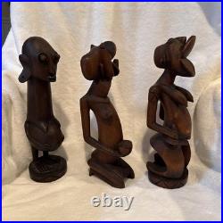 Lot Of 3 KATUMO carvings from the WAKAMBA Tribe, 12 Tall