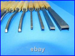 Lot of 18 Dastra Germany wood carving tools chisels curved & macaroni gouges