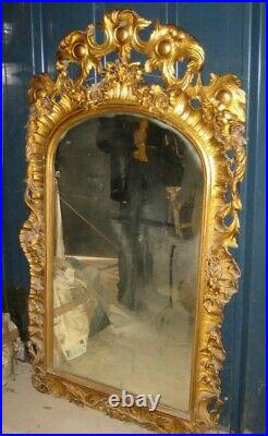 Louis XV Large Giltwood Mirror c1880 Très Rococo, Gorgeous Carving. CRATED