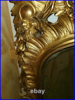 Louis XV Large Giltwood Mirror c1880 Très Rococo, Gorgeous Carving. CRATED
