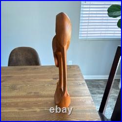 Luis Potosi Carved Teak Wood'Couple in Love' Sculpture Ecuadorian Master Carver