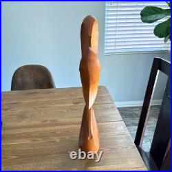 Luis Potosi Carved Teak Wood'Couple in Love' Sculpture Ecuadorian Master Carver