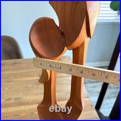 Luis Potosi Carved Teak Wood'Couple in Love' Sculpture Ecuadorian Master Carver