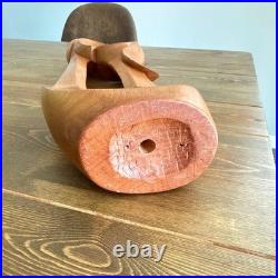 Luis Potosi Carved Teak Wood'Couple in Love' Sculpture Ecuadorian Master Carver