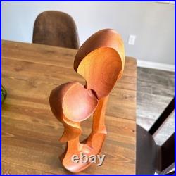 Luis Potosi Carved Teak Wood'Couple in Love' Sculpture Ecuadorian Master Carver