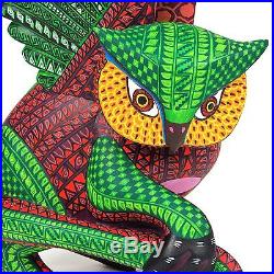 MAGNIFICENT OWL Oaxacan Alebrije Animal Wood Carving Mexican Folk Art Sculpture