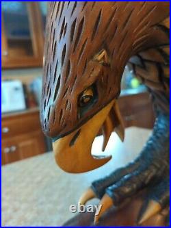 MASSIVE hand carved eagle, Wood, Over 3 Feet Tall, LOCAL PICKUP ONLY