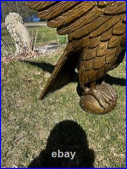 MASSIVE hand carved eagle artwork J H Bellamy 48 x 36 x 36 gilt color c1890