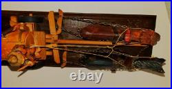 MCM Folk Art Sculpture in Wood Found Objects Oktoberfest Anri Style Horses Wagon