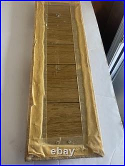 MCM Wooden Siamese Cat Artisan Wall Hanging Hand Carved Signed Burlap Bavkground