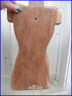 MID Century Nude Wood Carved Sculpture Statue Of A Woman