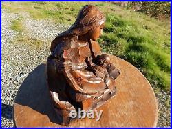 MOTHER & CHILD, Ulrich Bernardi, Italian Wood Carver, Excellent Cond & Detailed